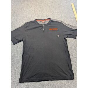 Harley-Davidson Shirt Mens XL Black Gray Henley Short Sleeve Motorcycle Casual